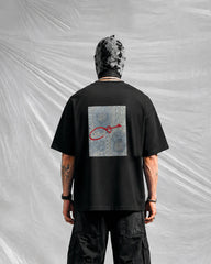 Haq Patchwork Oversize T-Shirt – Black