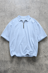 SKYLINE BLUE OVERSIZED POLO T-SHIRT