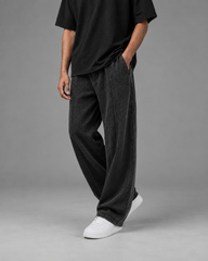 BLACK WASHED BAGGY TROUSER
