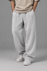 WHITE GRAY BAGGY TROUSER