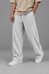 WHITE GRAY BAGGY TROUSER