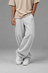WHITE GRAY BAGGY TROUSER