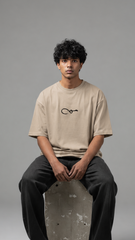 Haq Patchwork Oversize T-Shirt – Beige