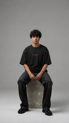 Haq Patchwork Oversize T-Shirt – Black