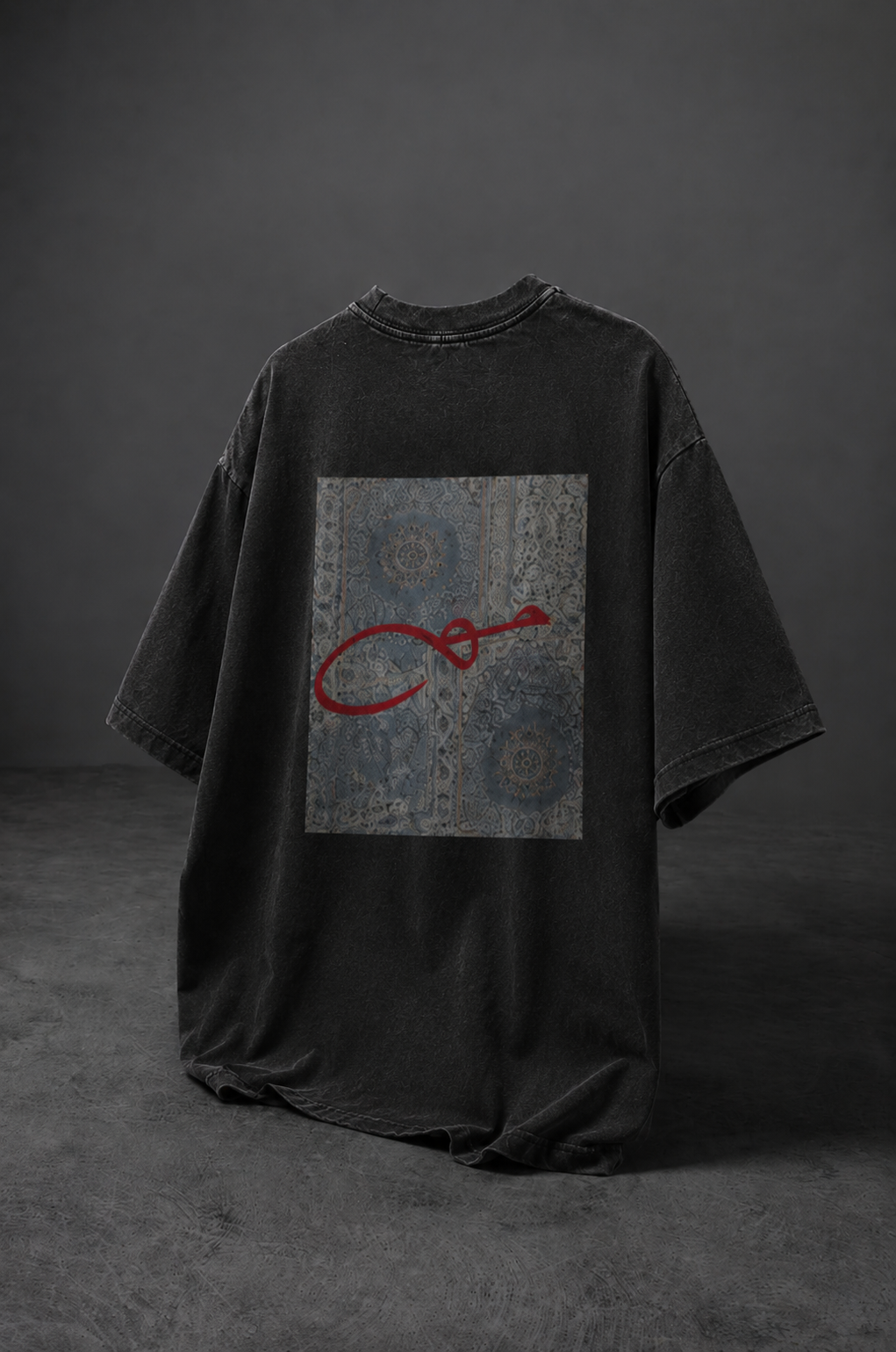 Haq Patchwork Oversize T-Shirt – Black