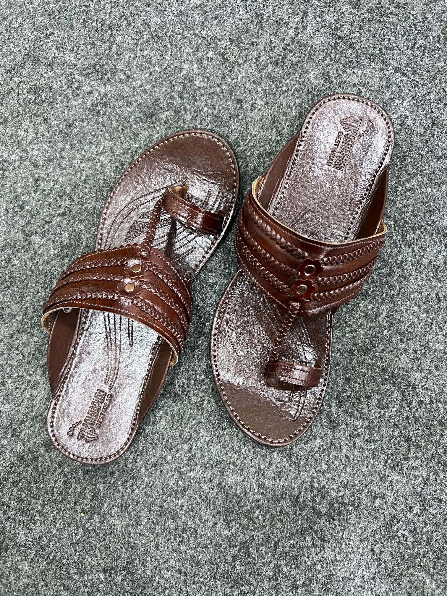 Sahar Brown Kolapuri Chappal - Women
