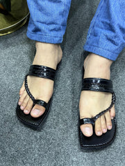 Gulshan Black Kolapuri Chappal - Men