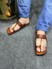 Gulshan Brown Kolapuri Chappal - Men