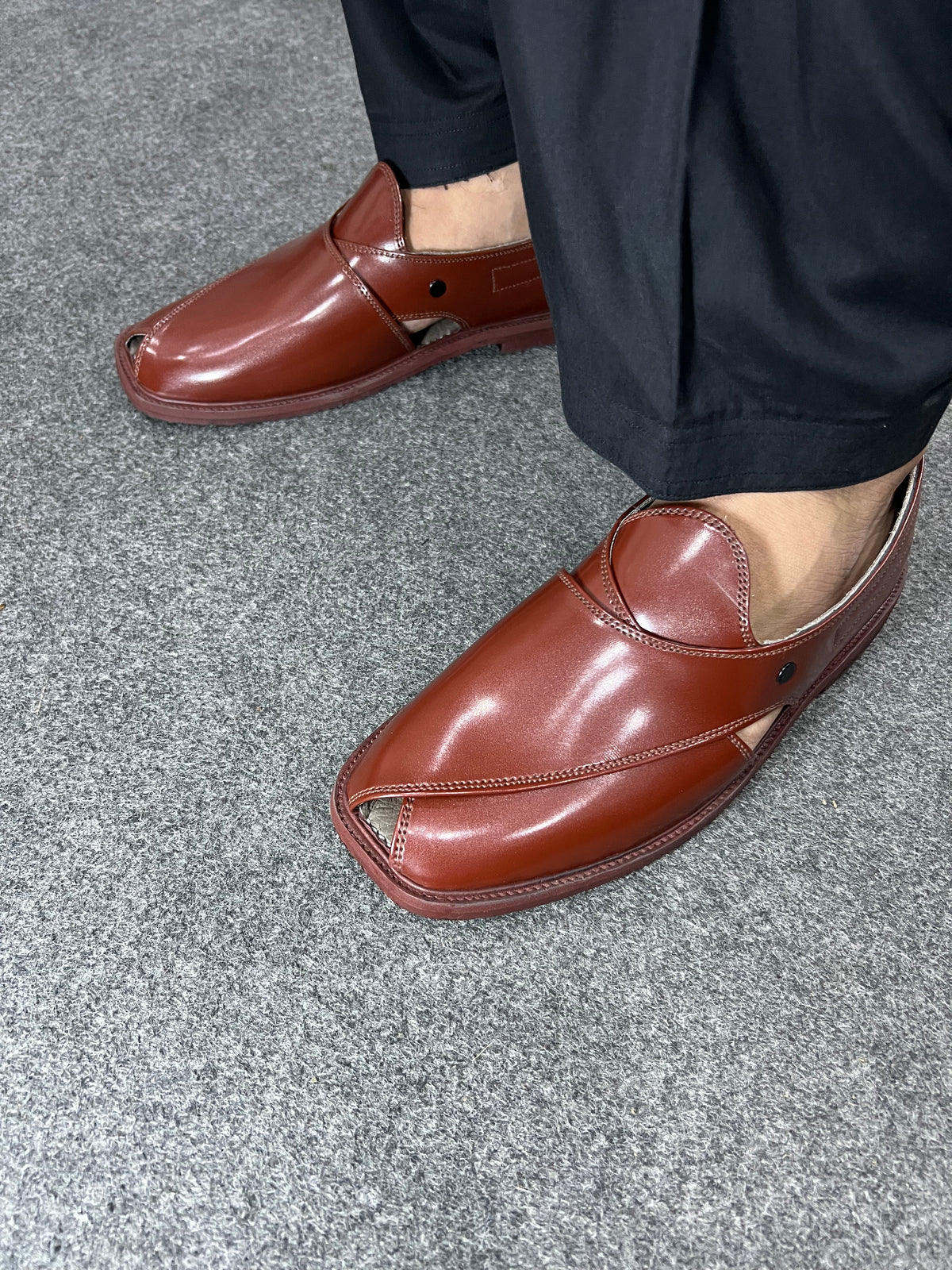 Rust Maroon Peshawari Chappal