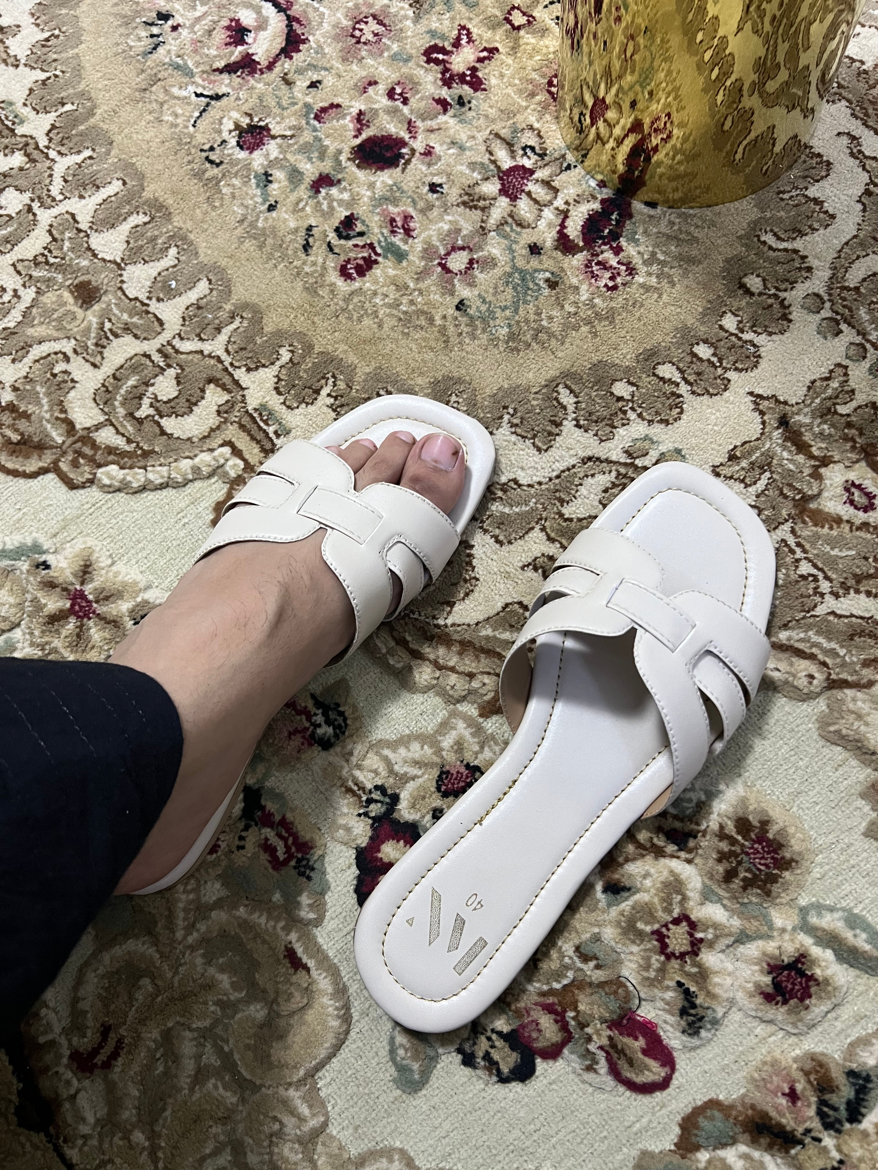 IVORY LUXE COMFORT BEIGE SLIDE