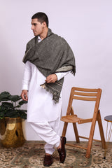 Gulzar Green Textured Men Shawl