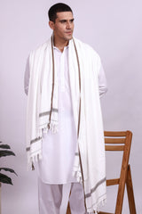 Jashan White Men Shawl