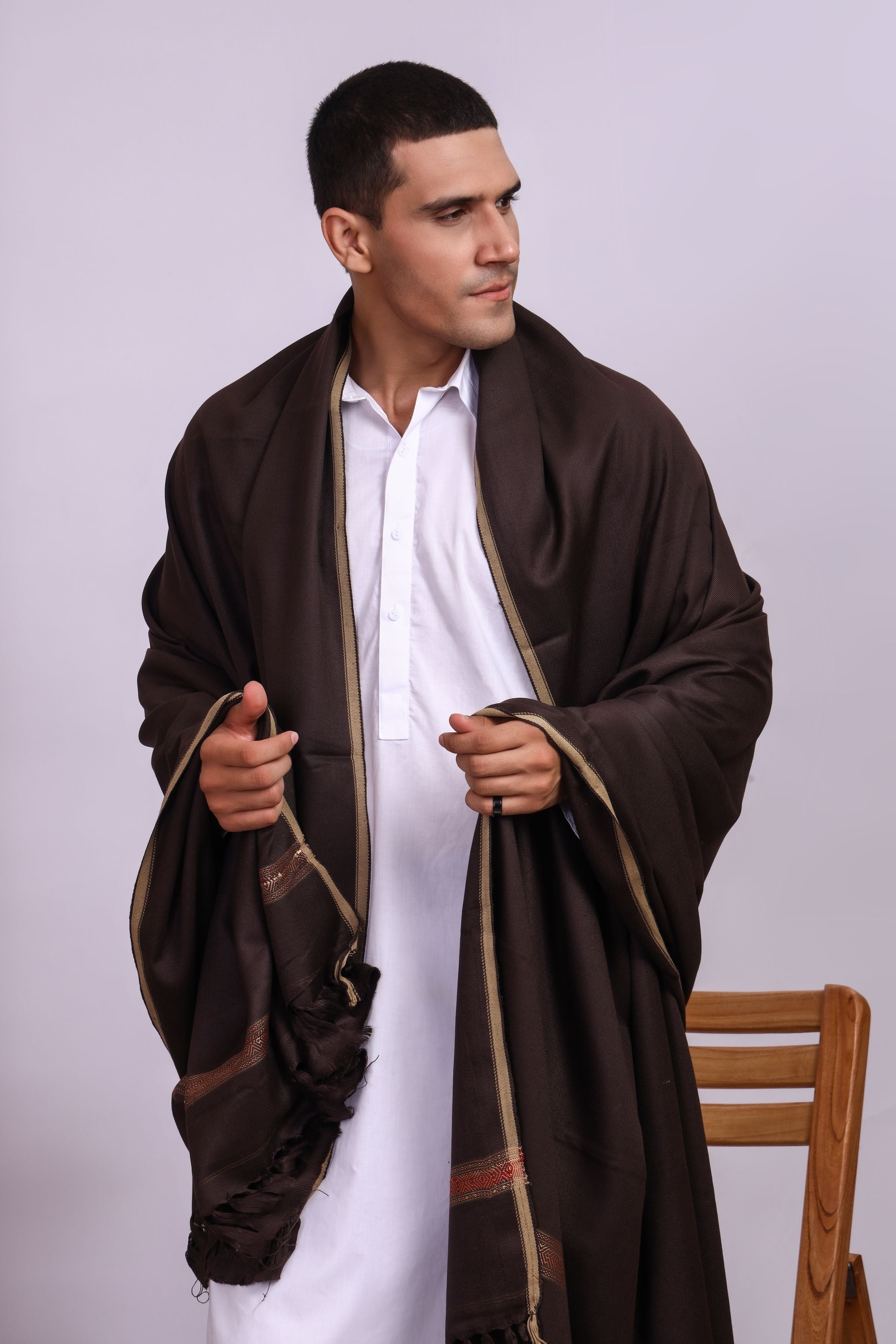 Jashan Brown Men Shawl