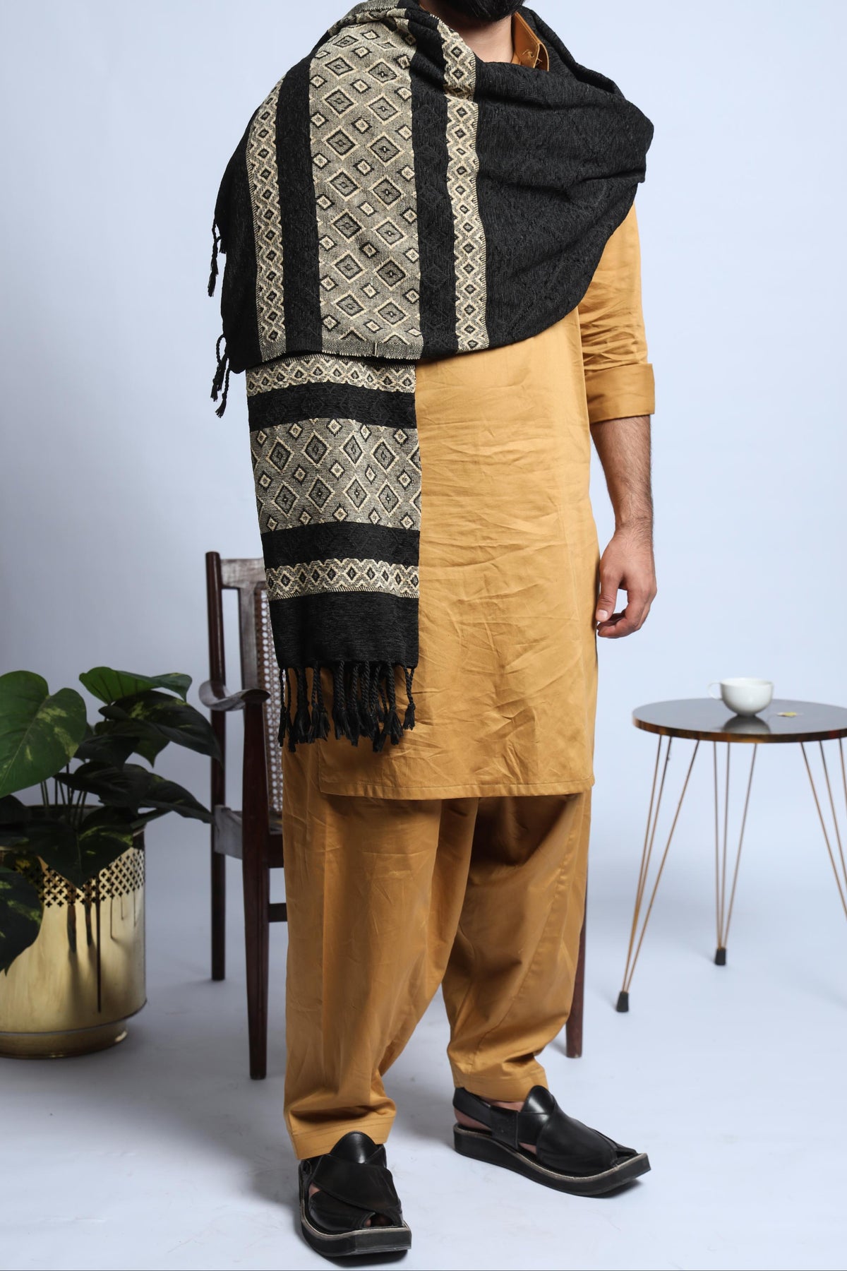 Raag Black Premium Men Shawl