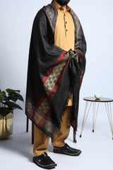 Baran Black & Red Unisex Shawl