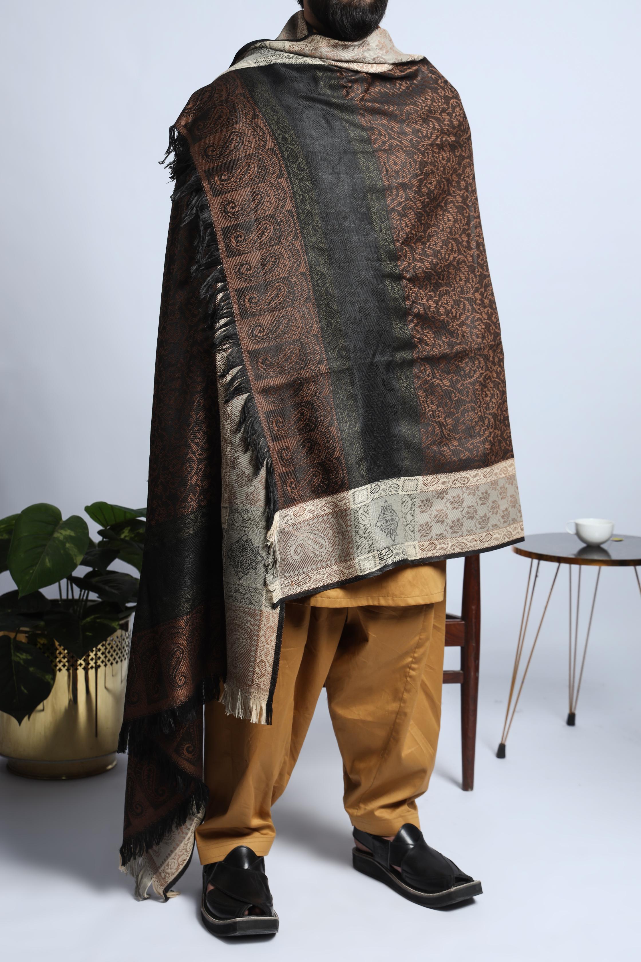 Ravish Brown & Green Unisex Shawl