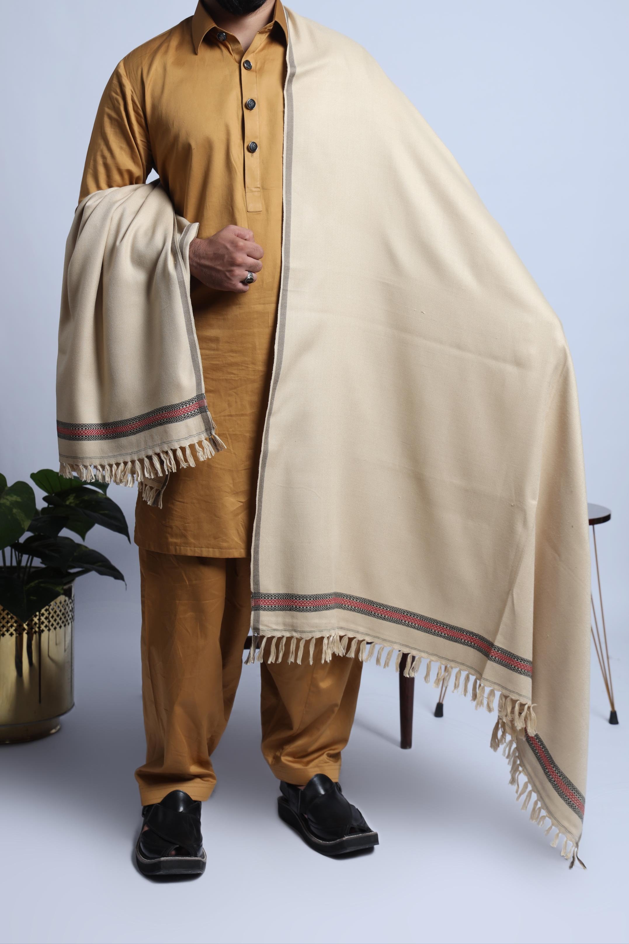 Khwab Beige Men Shawl