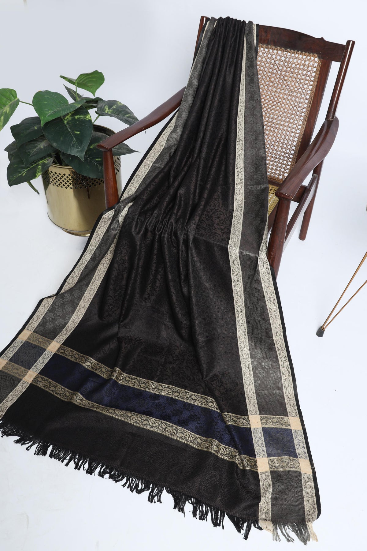 Wisal Black & Blue Unisex Shawl