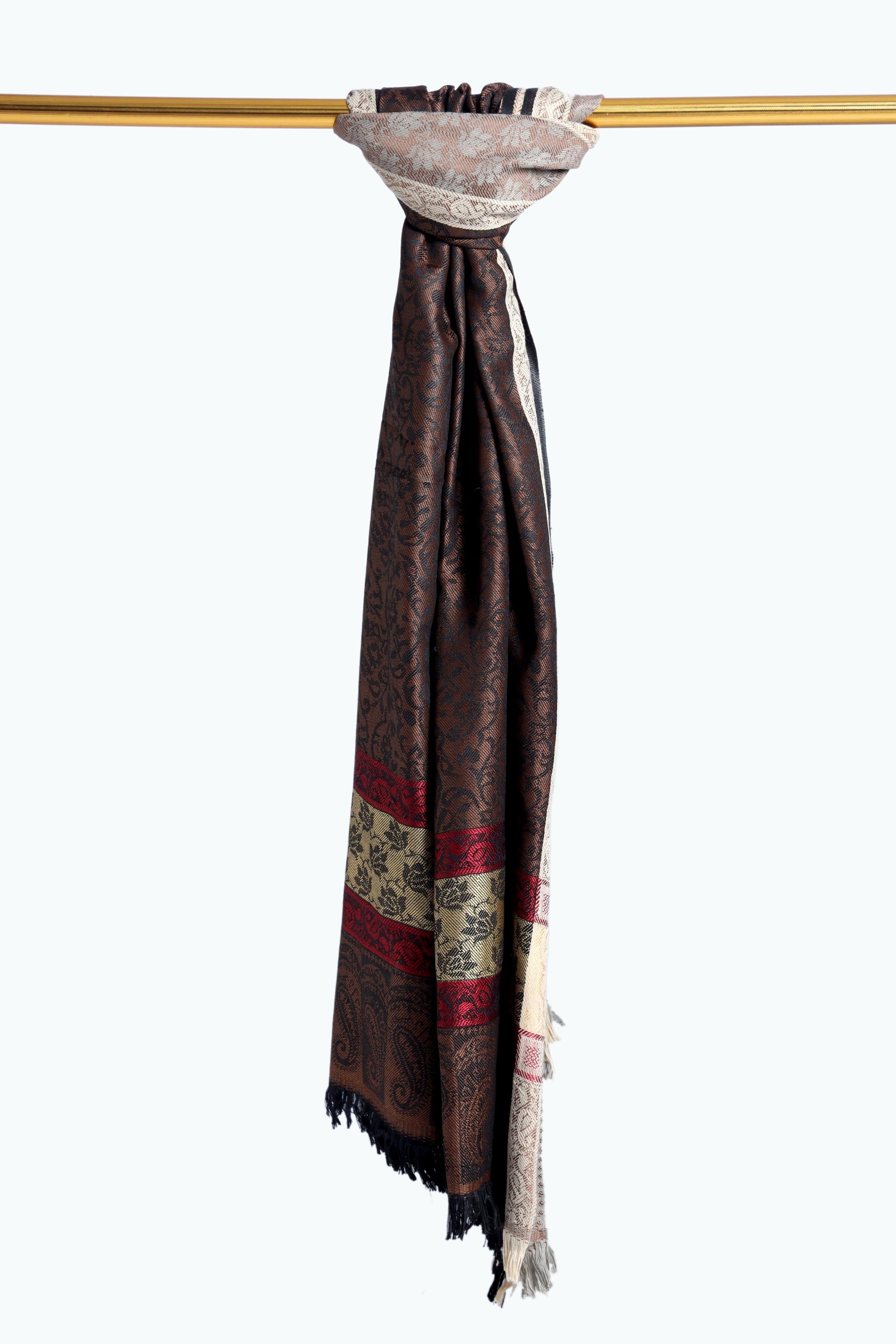 Gulshan Brown & Red Unisex Shawl