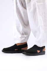 CHITRALI Black Peshawari Chappal