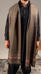 Manzil Brown & Black Textured Men Shawl